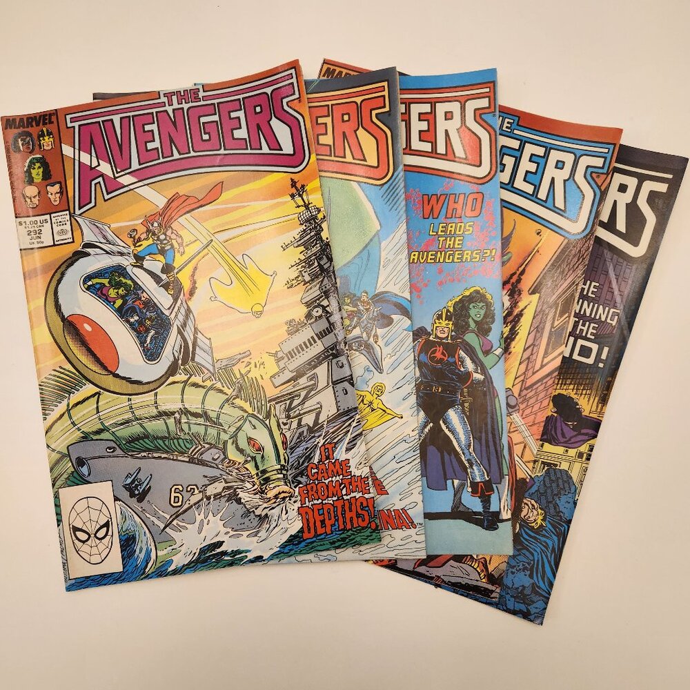 Lot of 5 The Avengers Comic Books 292 293 294 295 296 Marvel Comics 1988 Run
